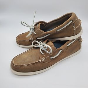 L.L. BEAN Womens Sz 11 M Casco Bay Boat Moccasins Lace Up Deck Shoes Moc…